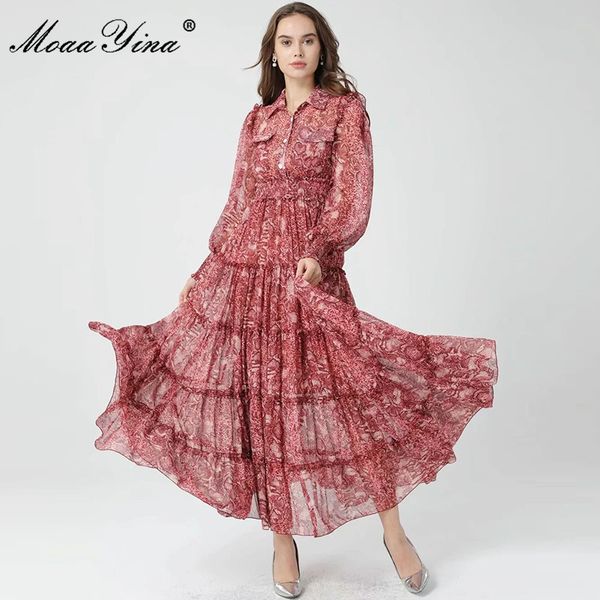 fashion designer spring long dress women turn-down collar elastic waist bohemia serpentine print maxi party 210524, Black;gray
fashion designer spring long dress women turn-down collar elastic waist bohemia serpentine print maxi party 210524, Black;gray