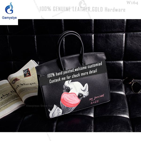 cute cartoon giraffe duck hand painting graffiti famous brand custom women totes cowhide handbags gifts genuine leather bags
cute cartoon giraffe duck hand painting graffiti famous brand custom women totes cowhide handbags gifts genuine leather bags
