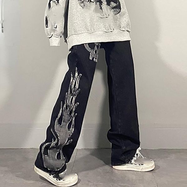 women's jeans dark streetwear wash women's spring 2021 high waist trendy straight tube wide leg skeleton denim pants, Blue
women's jeans dark streetwear wash women's spring 2021 high waist trendy straight tube wide leg skeleton denim pants, Blue