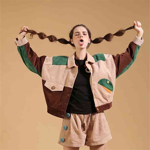 vintage autumn winter warm color block women corduroy jacket patched pocket thick basic coat harajuku single-breasted 210922, Black;brown
vintage autumn winter warm color block women corduroy jacket patched pocket thick basic coat harajuku single-breasted 210922, Black;brown