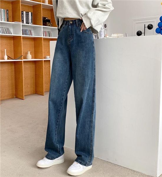 women's jeans jean high waist loose leisure korean style wide leg chic denim 2021 autumn fashion simple dark blue straight pants
women's jeans jean high waist loose leisure korean style wide leg chic denim 2021 autumn fashion simple dark blue straight pants