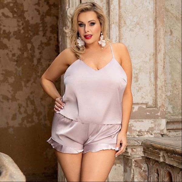 home suit summer women sleepwear v neck pyjamas spaghetti strap loose cami shorts pijama satin femme r80958, Black;red
home suit summer women sleepwear v neck pyjamas spaghetti strap loose cami shorts pijama satin femme r80958, Black;red