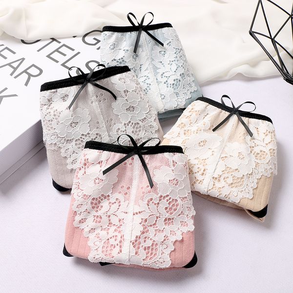 2pieces/lot womens cotton panties plus size bow splicing high lace cute cotton briefs underwear large sizes lingerie for women 6xl, Black;pink 
2pieces/lot womens cotton panties plus size bow splicing high lace cute cotton briefs underwear large sizes lingerie for women 6xl, Black;pink