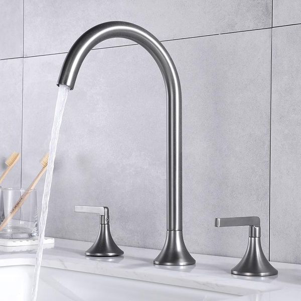 bathroom sink faucets minimalist brass double handle three hole gun gray basin deck mounted faucet cold water mixer tap
bathroom sink faucets minimalist brass double handle three hole gun gray basin deck mounted faucet cold water mixer tap