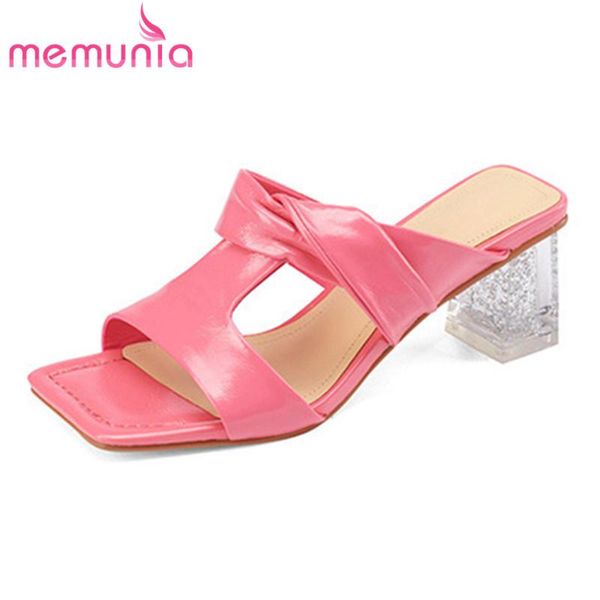 sandals memunia 2021 arrive genuine leather women mules shoes solid colors transparent high heels ladies, Black
sandals memunia 2021 arrive genuine leather women mules shoes solid colors transparent high heels ladies, Black