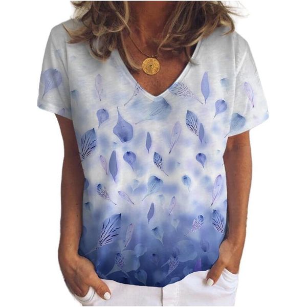 summer shirts women short sleeve gradient feather leaves print casual loose v-neck pullover ladies vintage tee clothing women's t-s, White
summer shirts women short sleeve gradient feather leaves print casual loose v-neck pullover ladies vintage tee clothing women's t-s, White