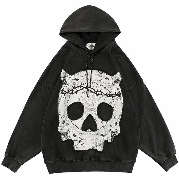 men's hoodies & sweatshirts men washed hoodie sweatshirt distressed evil graphic print pullover couple harajuku cotton hooded sweater b, Black
men's hoodies & sweatshirts men washed hoodie sweatshirt distressed evil graphic print pullover couple harajuku cotton hooded sweater b, Black