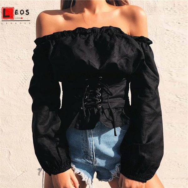 women's t-shirt off shoulder women slash neck long sleeve spring ruffles crop corset bandage solid color fashion ladies tees, White
women's t-shirt off shoulder women slash neck long sleeve spring ruffles crop corset bandage solid color fashion ladies tees, White