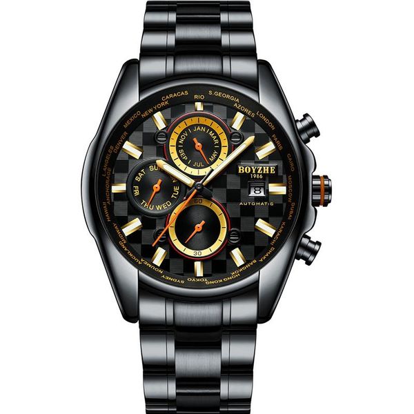 wristwatches boyzhe men automatic mechanical watch black waterproof sports stainless steel watches relogio masculino, Slivery;brown
wristwatches boyzhe men automatic mechanical watch black waterproof sports stainless steel watches relogio masculino, Slivery;brown