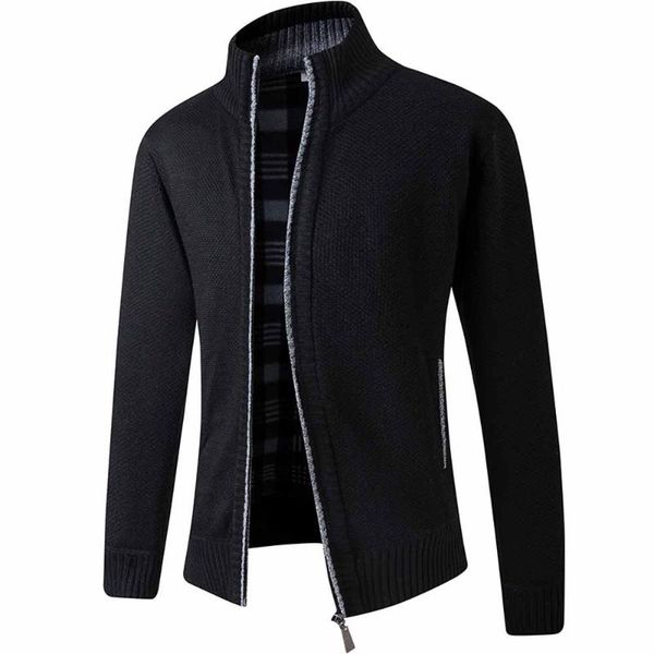 men's sweaters coat autumn winter warm thick cardigan long sleeve fleece clothing full zip male causal knitwear, White;black
men's sweaters coat autumn winter warm thick cardigan long sleeve fleece clothing full zip male causal knitwear, White;black