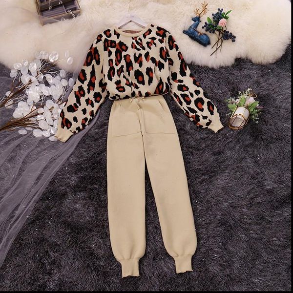 fashion knitted two piece set womens tracksuits suits leopard long sleeve sweater lace up harem pants korean female autumn outfits, Gray
fashion knitted two piece set womens tracksuits suits leopard long sleeve sweater lace up harem pants korean female autumn outfits, Gray