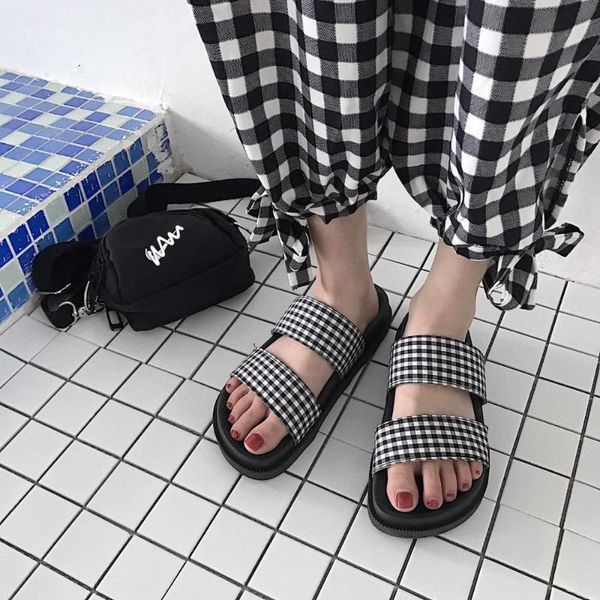 slippers 2021 style wear lazy fashion plaid flat bottom hong kong beach children tide, Black
slippers 2021 style wear lazy fashion plaid flat bottom hong kong beach children tide, Black