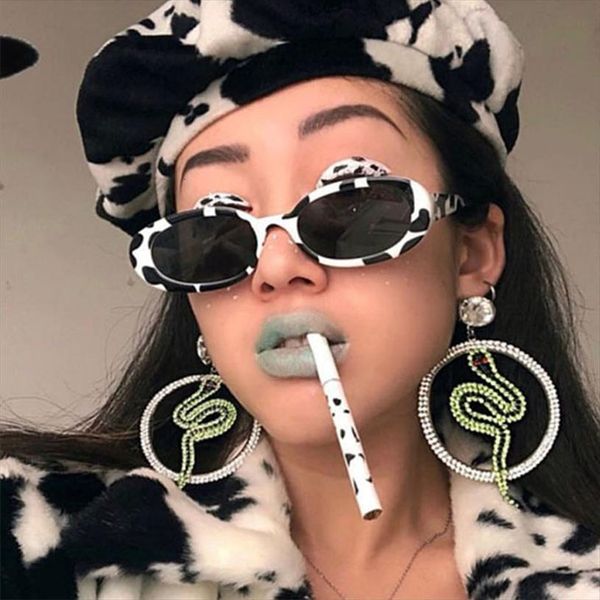 fashion oval small frames shade for female vintage cow color personality eyeglasses brand designer black white sun glasses uv400, White;black
fashion oval small frames shade for female vintage cow color personality eyeglasses brand designer black white sun glasses uv400, White;black