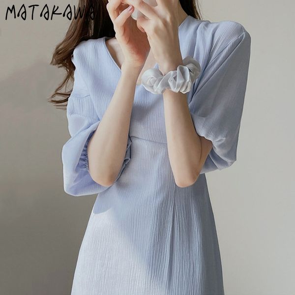 matakawa elegant v-neck woman dress pleated texture lace robe slim waist solid lantern sleeve dress women korean summer vestidos 210513, Black;gray
matakawa elegant v-neck woman dress pleated texture lace robe slim waist solid lantern sleeve dress women korean summer vestidos 210513, Black;gray