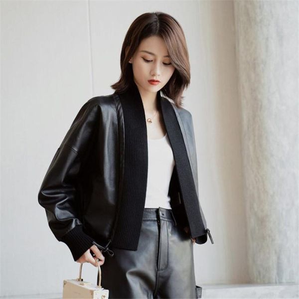 women's leather & faux casual black coat women's 2021 spring loose and fashionable short knitted edge sheepskin jacket cardigan
women's leather & faux casual black coat women's 2021 spring loose and fashionable short knitted edge sheepskin jacket cardigan