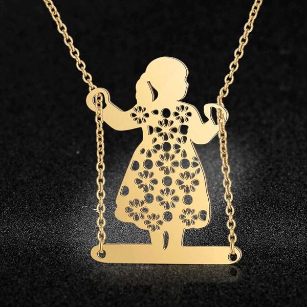 pendant necklaces 100% stainless steel swinging girl fashion necklace for women unique design wholesale special gift, Silver
pendant necklaces 100% stainless steel swinging girl fashion necklace for women unique design wholesale special gift, Silver