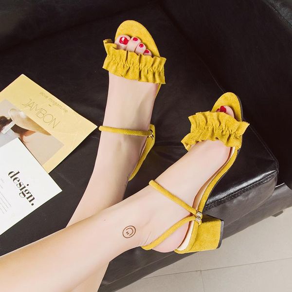 sandals pleated floral buckle strap casual shoes summer women solid flock thick high heels ladies plus size, Black
sandals pleated floral buckle strap casual shoes summer women solid flock thick high heels ladies plus size, Black
