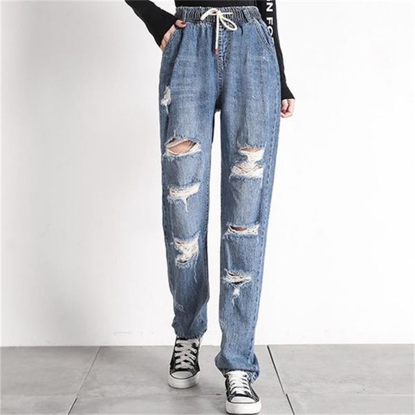 women's jeans 2021 spring / autumn lengthened wide leg high waist ripped loose casual pants, Blue
women's jeans 2021 spring / autumn lengthened wide leg high waist ripped loose casual pants, Blue