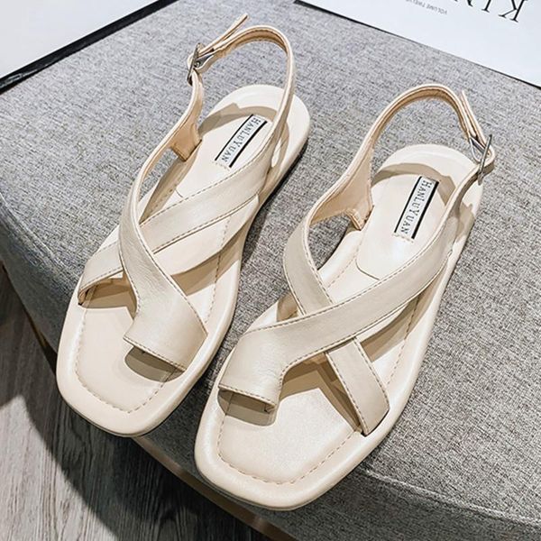sandals 2021 leather cross ankle strap buckle soft sole women flats size43 fashion thong ladies rome shoes black white
sandals 2021 leather cross ankle strap buckle soft sole women flats size43 fashion thong ladies rome shoes black white