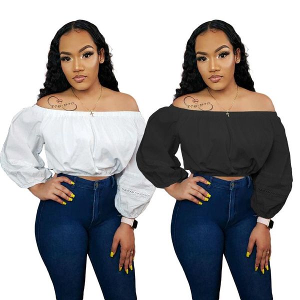 women's blouses & shirts 2021 autumn off the shoulder solid color puff sleeve casual, White
women's blouses & shirts 2021 autumn off the shoulder solid color puff sleeve casual, White