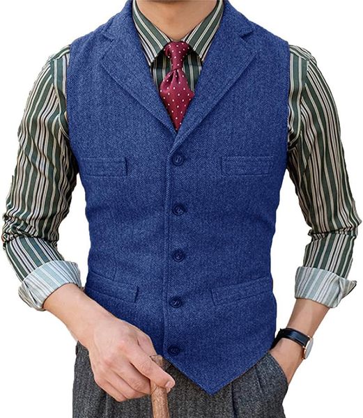 men's vests 2022 blue men vest herringbone tweed vintage suit waistcoat sleeveless jacket tailor-made formal winter for groomsmen, Black;white
men's vests 2022 blue men vest herringbone tweed vintage suit waistcoat sleeveless jacket tailor-made formal winter for groomsmen, Black;white