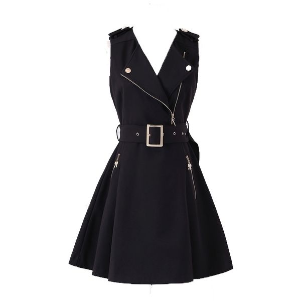 women dress spring and autumn new black zipper slim british temperament lady student clothing 201025, Black;gray
women dress spring and autumn new black zipper slim british temperament lady student clothing 201025, Black;gray
