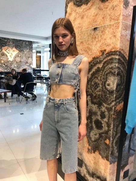 two piece dress fashion women lace up denim short vest tank + shorts female cowboy pants suits ddxgz2, White
two piece dress fashion women lace up denim short vest tank + shorts female cowboy pants suits ddxgz2, White