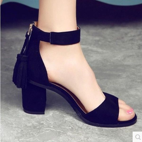 sandals 2021 thick heel women summer wild large size high mid-heel buckle open toe flock pumps shoes, Black
sandals 2021 thick heel women summer wild large size high mid-heel buckle open toe flock pumps shoes, Black