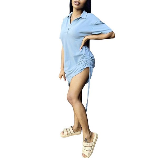 casual dresses women loose style short dress, female spring solid color summer turn-down collar with drawstring design,blue/ green/ yellow, Black;gray
casual dresses women loose style short dress, female spring solid color summer turn-down collar with drawstring design,blue/ green/ yellow, Black;gray