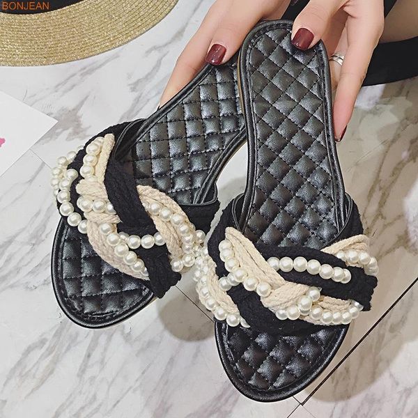 summer women fashion pearl decoration casual lady feminine open toe woman mujer mules slides flat slippers beach shoes, Black
summer women fashion pearl decoration casual lady feminine open toe woman mujer mules slides flat slippers beach shoes, Black