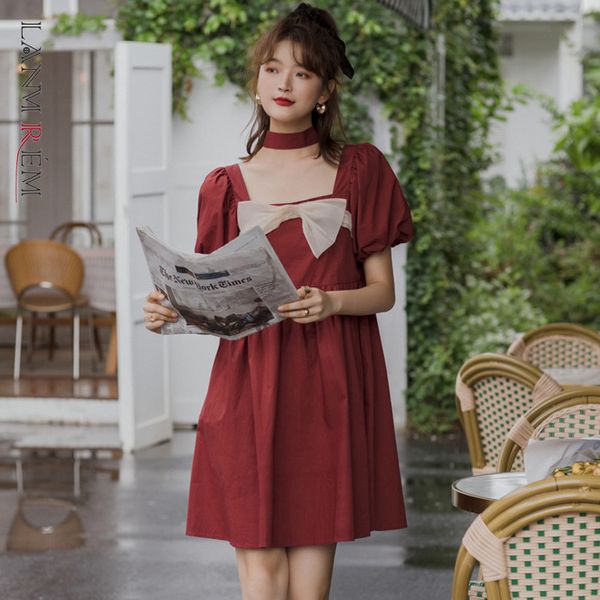 women's burgundy bow knot dress square neck short sleeve loose temperament fashion trendy summer 2e1218 210507, Black;gray
women's burgundy bow knot dress square neck short sleeve loose temperament fashion trendy summer 2e1218 210507, Black;gray