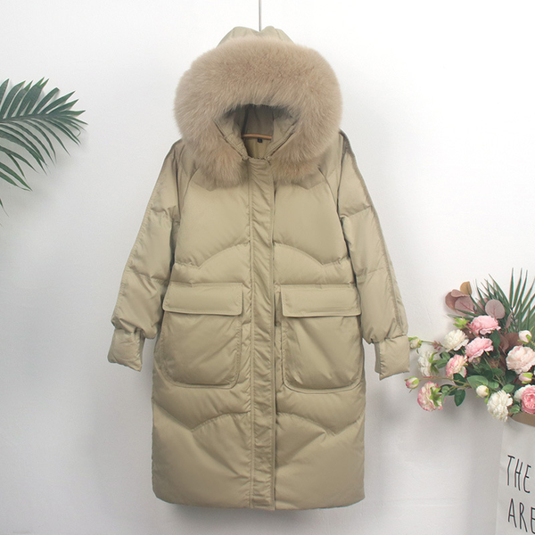 fashion winter white duck down jacket women real natural fur collar hooded coat thick warm loose outerwear, Black
fashion winter white duck down jacket women real natural fur collar hooded coat thick warm loose outerwear, Black