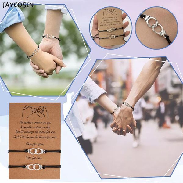 link, chain 2 pcs/set creative personality couple magnet bracelets charm handmade adjustable rope paired friendship jewelry for friend, Black
link, chain 2 pcs/set creative personality couple magnet bracelets charm handmade adjustable rope paired friendship jewelry for friend, Black