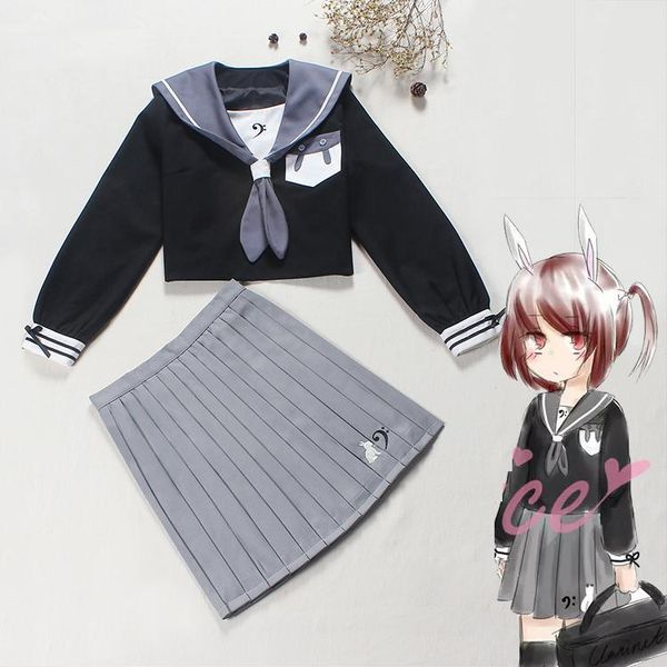 women's tracksuits sapporo shcool jk uniform style japanese student set: ears sailor collar long sleeve blouse shirt + pleated skirt, Gray
women's tracksuits sapporo shcool jk uniform style japanese student set: ears sailor collar long sleeve blouse shirt + pleated skirt, Gray