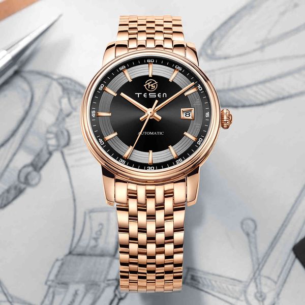 tesen brand luxury men fashion business watches automatic mechanical 50m stainless steel waterproof, Slivery;brown
tesen brand luxury men fashion business watches automatic mechanical 50m stainless steel waterproof, Slivery;brown