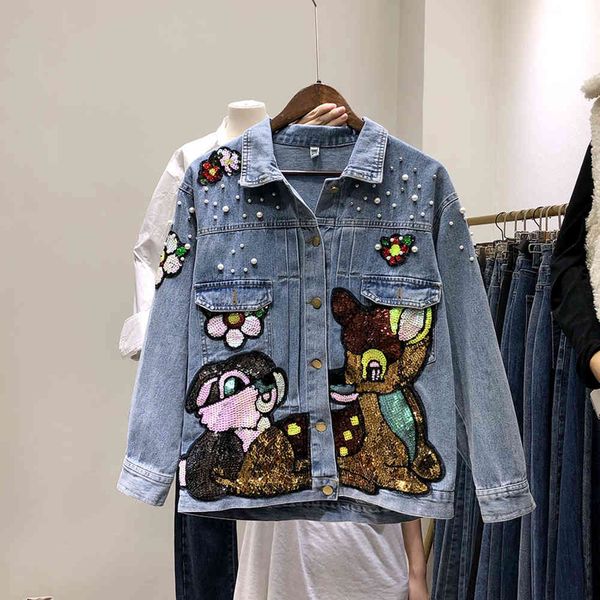 autumn women's turn down collar long sleeves cartoon beading sequin denim jackets female coat jacket outwear a4459 210428, Black;brown
autumn women's turn down collar long sleeves cartoon beading sequin denim jackets female coat jacket outwear a4459 210428, Black;brown