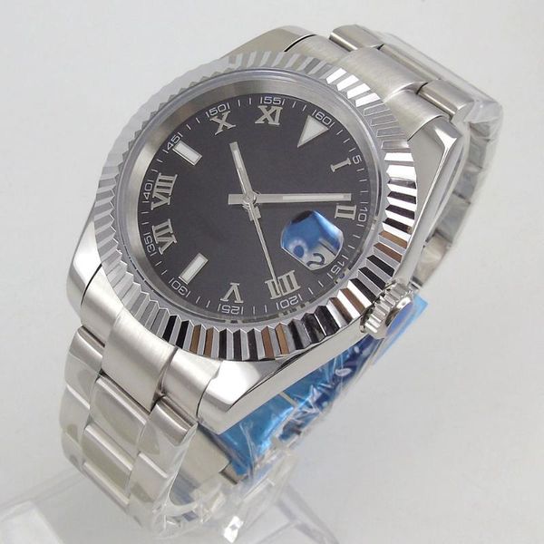 wristwatches sapphire crystal 39mm date fluted bezel black automatic men watch 21 jewels miyota 8215 oyster steel bracelet, Slivery;brown
wristwatches sapphire crystal 39mm date fluted bezel black automatic men watch 21 jewels miyota 8215 oyster steel bracelet, Slivery;brown
