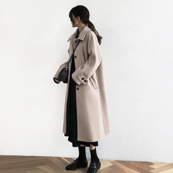 women's wool & blends 2021 autumn and winter korean version of woolen coat mid-length slim fit women, Black
women's wool & blends 2021 autumn and winter korean version of woolen coat mid-length slim fit women, Black