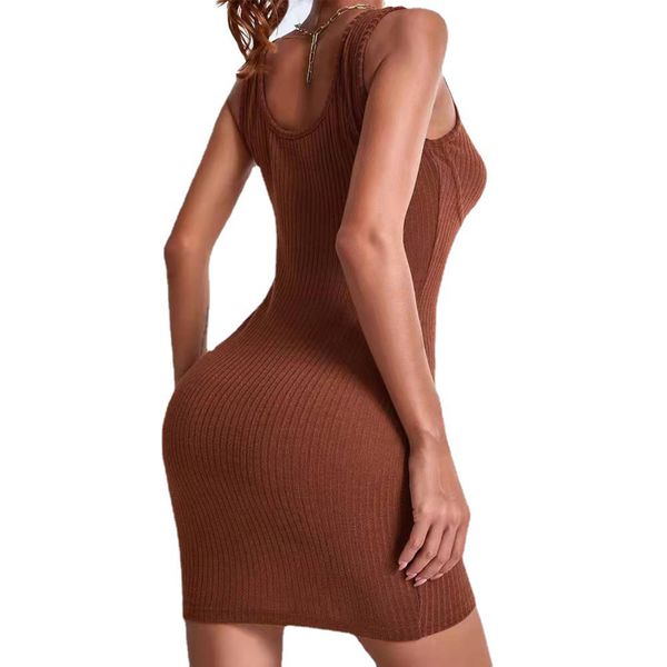 fashion spring/summer 2022 women's vest knitted casual tight dress, Black;gray
fashion spring/summer 2022 women's vest knitted casual tight dress, Black;gray