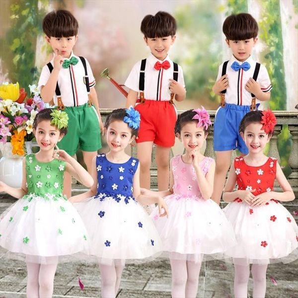 childrens day princess performance clothing dance costumes primary school chorus suit, White
childrens day princess performance clothing dance costumes primary school chorus suit, White