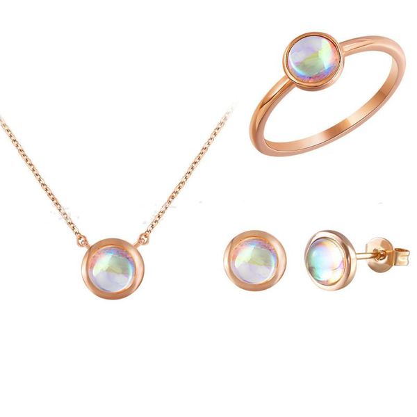 earrings & necklace fashion 3pcs jewelry set moonstone rose gold stud and ring for women, Silver
earrings & necklace fashion 3pcs jewelry set moonstone rose gold stud and ring for women, Silver