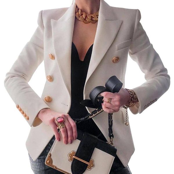 women's suits & blazers blue yellow black white blazer ladies office formal double breasted fashion casual women, White;black
women's suits & blazers blue yellow black white blazer ladies office formal double breasted fashion casual women, White;black