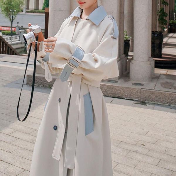women's trench coats coat women autumn 2021 double breasted fashion korea style loose stitching long trend gabardinas mujer, Tan;black
women's trench coats coat women autumn 2021 double breasted fashion korea style loose stitching long trend gabardinas mujer, Tan;black