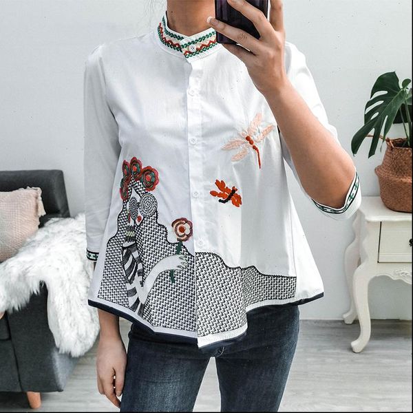 abstract embroidery summer autumn womens shirts fashion 3 4 sleeve casual blouses ladies white stand collor doll
abstract embroidery summer autumn womens shirts fashion 3 4 sleeve casual blouses ladies white stand collor doll