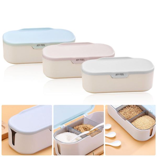 storage bottles & jars seasoning box 3 components container with lid and spoons for salt pepper sugar home kitchen
storage bottles & jars seasoning box 3 components container with lid and spoons for salt pepper sugar home kitchen