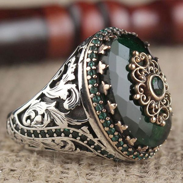 designer rings vintage big oval green stone finger for men women punk jewelry antique metal carved hollow pattern tiny beads ring, Golden;silver
designer rings vintage big oval green stone finger for men women punk jewelry antique metal carved hollow pattern tiny beads ring, Golden;silver