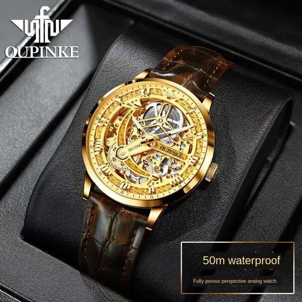 watch ou pinke automatic mechanical wrist hollow business waterproof men wristwatches, Slivery;brown
watch ou pinke automatic mechanical wrist hollow business waterproof men wristwatches, Slivery;brown