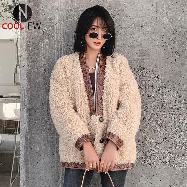 women's fur & faux ptslan 2021 genuine shearing outerwear winter fashion lady's natural wool coat warm soft good quality button p7, Black
women's fur & faux ptslan 2021 genuine shearing outerwear winter fashion lady's natural wool coat warm soft good quality button p7, Black