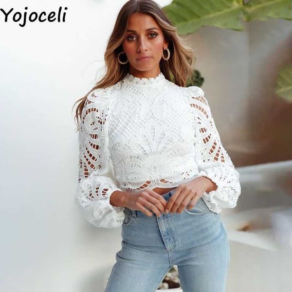 yojoceli white lace women autumn blouse hollow out party elegant casual cool female blusas 210609
yojoceli white lace women autumn blouse hollow out party elegant casual cool female blusas 210609