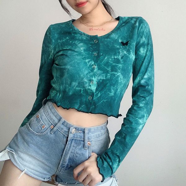 fashion women long sleeve crop casual tie dye print button cardigan short tshirt ladies slim small outerwear autumn 210507, White
fashion women long sleeve crop casual tie dye print button cardigan short tshirt ladies slim small outerwear autumn 210507, White